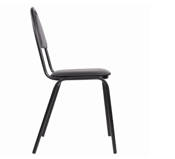 Стул для посетителей Стандарт, черный каркас, кожзам черный, РС00М фото