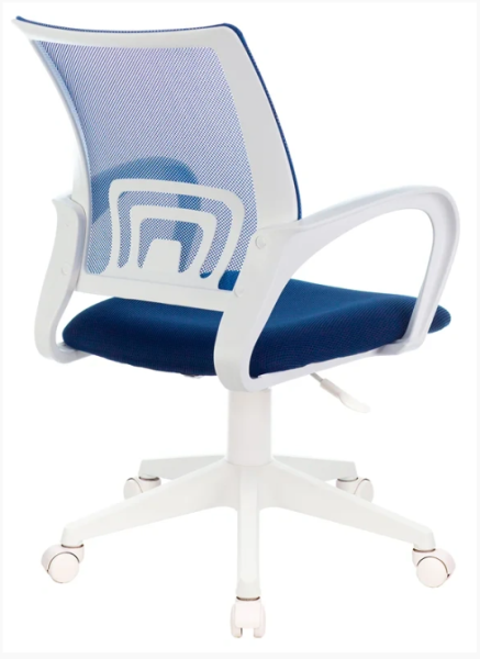 Кресло Бюрократ CH-W695NLT темно-синий TW-05N TW-10N сетка/ткань крестов. пластик пластик белый CH-W фото