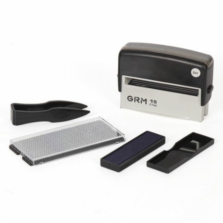 Штамп самонаборный 2-стр, оттиск 69х10мм, синий без рамки, GRM 15, КАССА В КОМПЛЕКТЕ, 116000090 фото