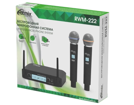 Набор беспроводных микрофонов RITMIX RWM-222 черный фото