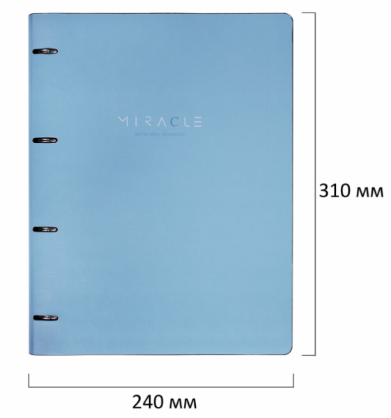 Тетрадь на кольцах БОЛЬШАЯ А4 240х310мм 120л, под кожу, BRAUBERG VISTA, Пастельная, 404514 фото