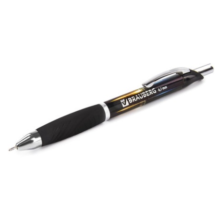 Ручка шариковая масляная автомат. с грипом BRAUBERG Jet-Z, СИНЯЯ, 0,7мм, линия 0,35мм, 142134 фото