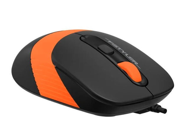 Мышь A4 Fstyler FM10 черный/оранжевый оптическая (1600dpi) USB (4but) фото