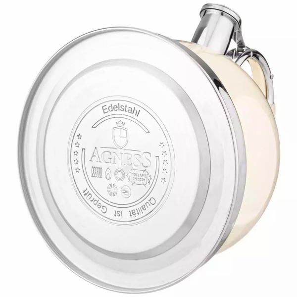 Чайник со свистком AGNESS 937-853 3л, молочный купить ЦИТ Чайник со свистком AGNESS 937-853 3л, молочный фото