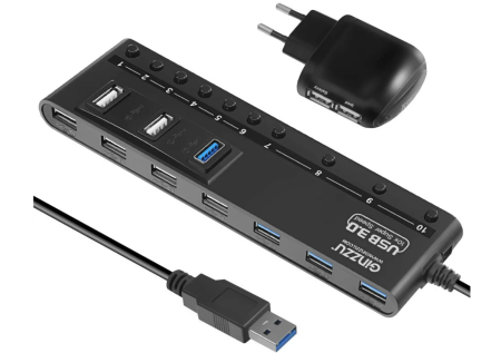 Хаб USB 2.0 Ginzzu GR-380UAB фото