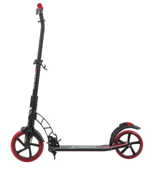 Самокат городской NOVATRACK 230FS.DEFT.BBK9 алюм., амортизатор, колеса 230*200 мм PU, эргономичный Y фото