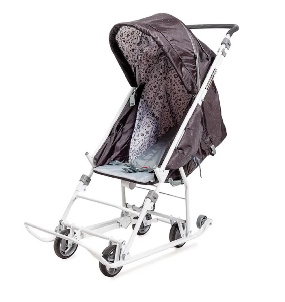 Санки-коляска Ника Наши детки 3-1К в горошек шоколадный НДТ3-1К/3 фото