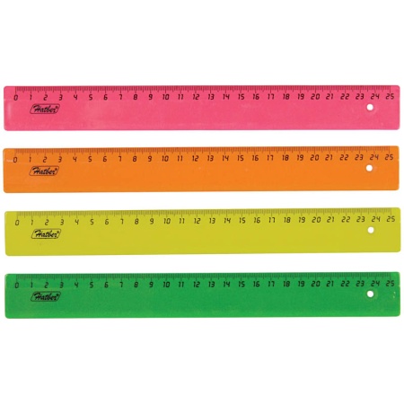 Линейка 25см ArtSpace, флуоресцентная, ассорти фото