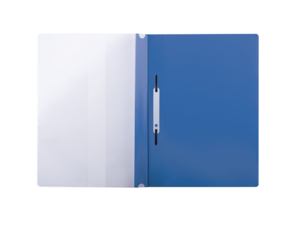 Скоросшиватель пластиковый с перфорацией BRAUBERG, А4, 140/180 мкм, синий, 226583 фото