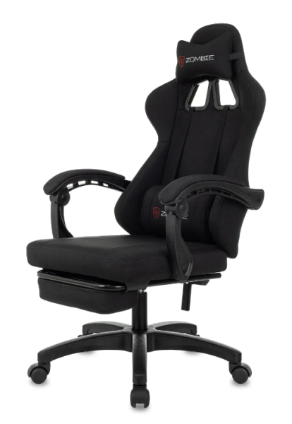 Кресло игровое Zombie Weaver черный с подголов. крестов. пластик подст.для ног пластик черный ZOMBIE фото