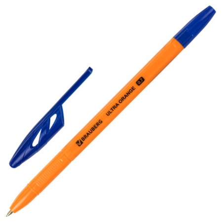 Ручка шариковая BRAUBERG "ULTRA ORANGE", СИНЯЯ, узел 0,7 мм, чернила ГЕРМАНИЯ, наконечник ШВЕЙЦАРИЯ, фото