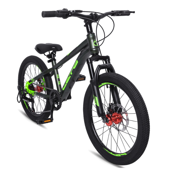 (м) Велосипед детский LETO 20"DRAGON, сталь, рама 10,5", 6-ск, оливковый фото