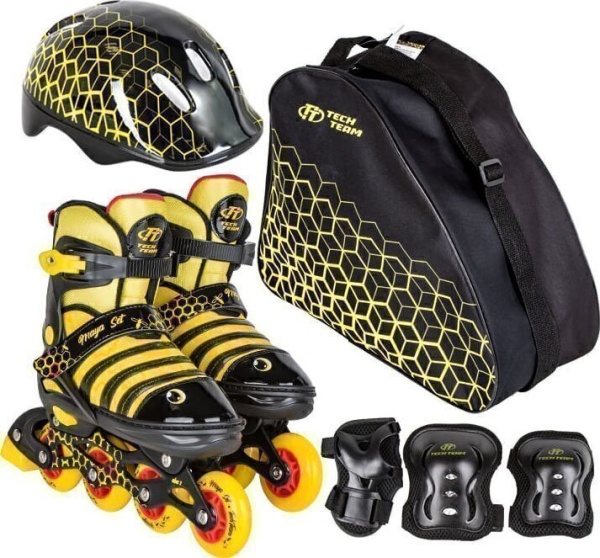 Роликовый коньки Tech Team Maya Set н-р (роликовые коньки  защита, шлем ) р.30-33 S чёрный фото