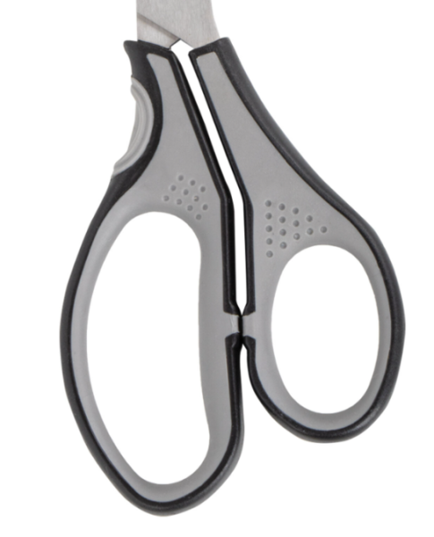 Ножницы BRAUBERG "SUPER", 230 мм, серо-черные, 2-х сторонняя заточка, эргономичные ручки, 237297 фото