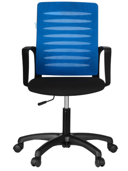 Кресло Helmi HL-M16 "Webstar", спинка ткань-сетка синяя/сиденье ткань черная фото
