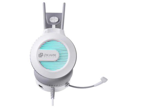 Игровые наушники с микрофоном Оклик HS-L300G белый 2.2м фото