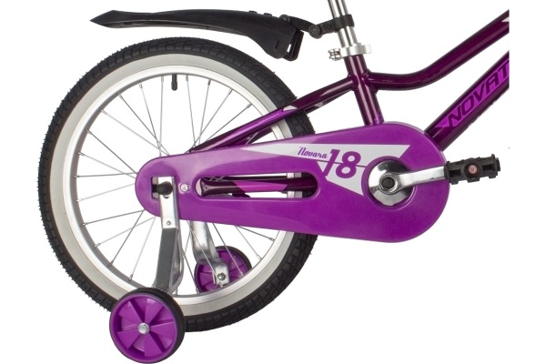 (м) Велосипед детский NOVATRACK 18"185ANOVARA.VL22 алюм., фиолетовый, пер.руч., зад.нож. тормоз, кор фото