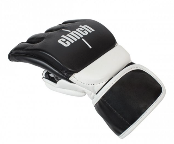 (м)Перчатки для смешанных единоборств Clinch Combat черно-белые (размер S/M)  фото