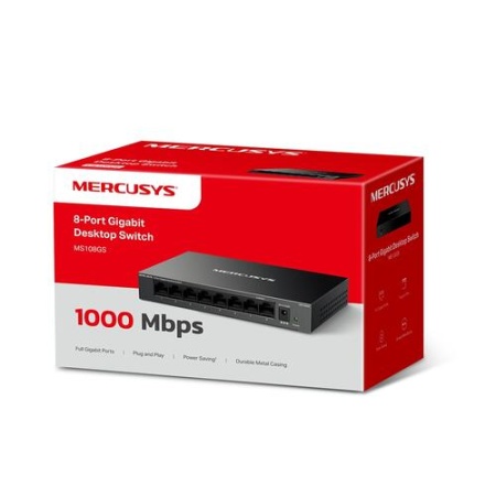 Коммутатор Mercusys MS108GS 8x1Гбит/с неуправляемый фото