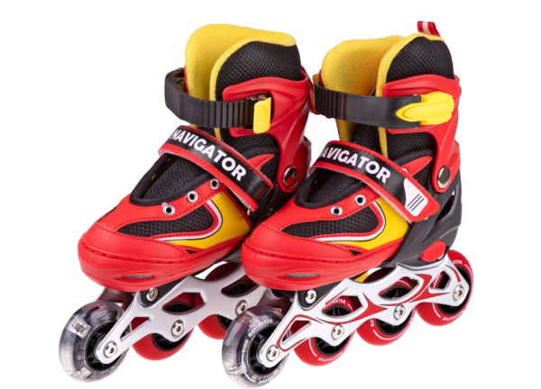 Ролик. коньки Navigator Т59724Н, кол PVC, перед.кол.со светом, S (30-33), красн. фото