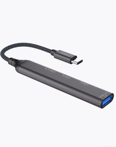 Хаб USB 3.0 PERO MH03 USB-С TO USB-C+USB 3.0+USB 2.0+USB 2.0, серый, MH03GR фото