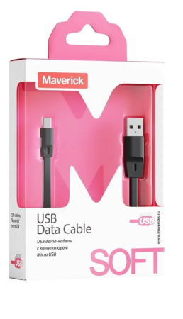 Кабель USB - MiniUSB "Maverick" 1м чёрный (USB 2.0) фото