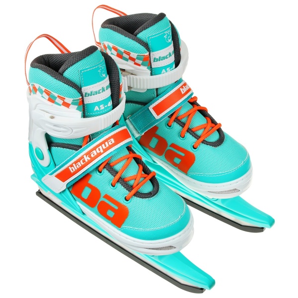 Раздвижные коньки-ролики BlackAqua AS-408, мятный/оранжевый (31-34) фото