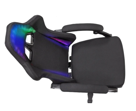 Кресло игровое Knight Wolf RGB черный с подголов. крестов. пластик пластик черный KNIGHT WOLF RGB B фото