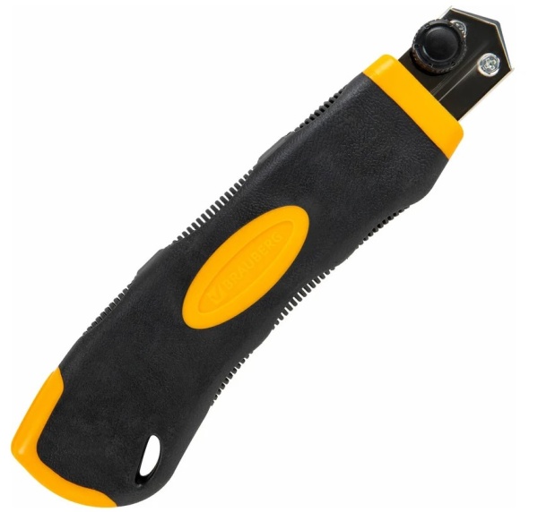 Нож универсальный мощный 25 мм BRAUBERG EXTRA-DL, с двумя фиксаторами, резиновые вставки, 238732 фото