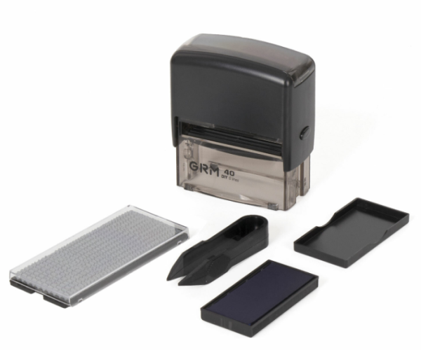 Штамп самонаборный 6-строчный, оттиск 59х23 мм, синий без рамки, GRM 40, КАССА В КОМПЛЕКТЕ, 11600004 фото