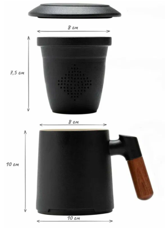 Деревянная керамическая чашка для чая Quange MKT401 фото