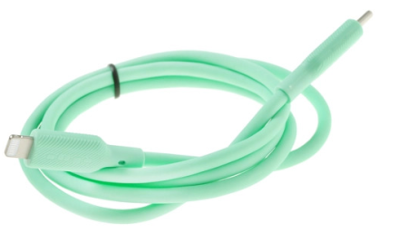 Кабель Type-C - Lightning Qumo 1м зеленый силиконовый, 20W (MFI) (33000) фото