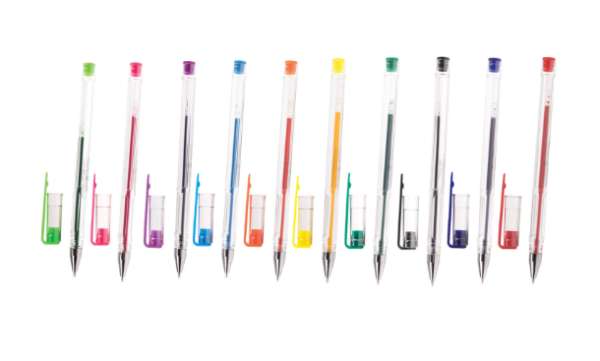 Ручки гелевые ПИФАГОР, НАБОР 10 ЦВЕТОВ, узел 0,5 мм, линия 0,35 мм,142794 фото