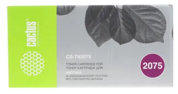 Картридж Cactus CS-TN2075 черный (2500стр.) для Brother DCP-7010/7010R/7020/7025/7025R/FAX- фото