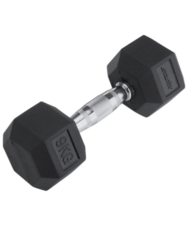 Гантель обрезиненная STARFIT DB-301  9 кг, черная фото