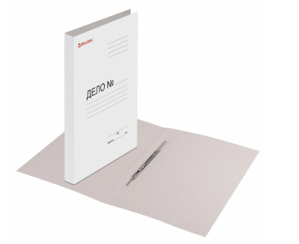 Скоросшиватель картонный мелованный BRAUBERG, гарантированная плотность 320 г/м2, БЕЛЫЙ, до 200л. фото