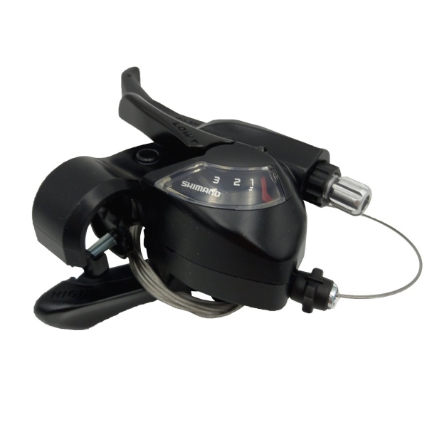 Шиф/Тор р. Shimano Tourney, TX800, левый, 3 скорости, индикатор, тормозная ручка под 2 пальца, трос  фото