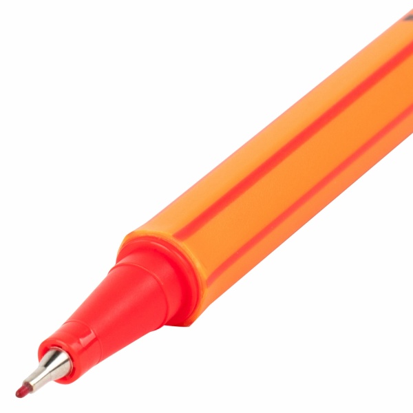 Ручка капиллярная (линер) КРАСНАЯ, BRAUBERG FINE 040, шестигранная, линия письма 0,4мм, 144142 фото