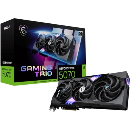 Видеокарта PCI-E 12Gb MSI NV RTX 5070 12G GAMING TRIO OC RTX 5070 12Gb 192bit GDDR7 2610/28000 HDMI фото