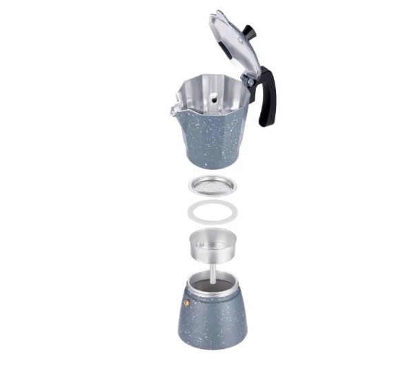 Кофеварка гейзерная TECO TC-403-6 CUPS (300 мл) мрамор фото