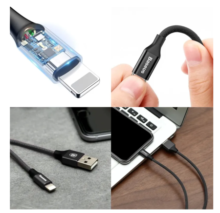 Кабель USB - Lightning Baseus Yiven 1.2м 2.1A чёрный фото