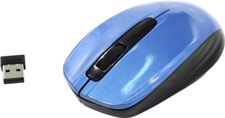 Мышь Oklick 475MW черный/синий оптическая (1200dpi) беспроводная USB (3but) фото