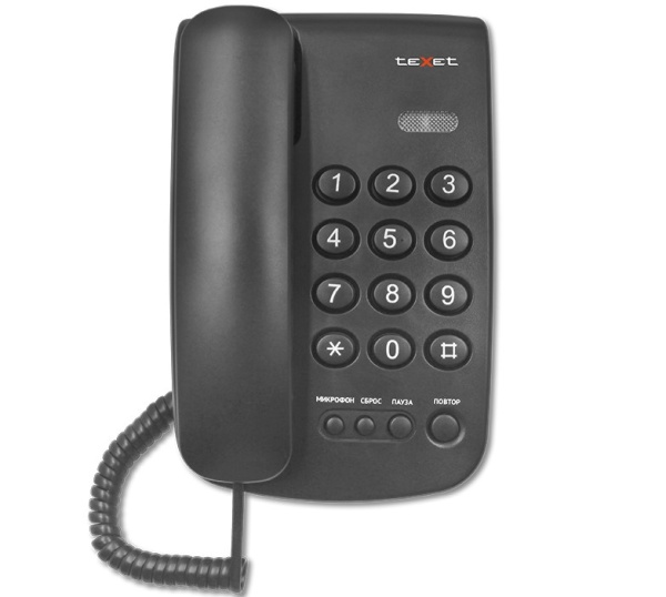 Телефон проводной TEXET TX-241 черный фото