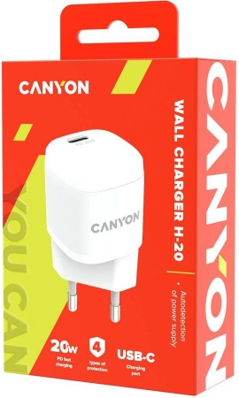 Сетевое зарядное устройство Canyon H-20W05 CNE-CHA20W05 белый (Type-c) фото