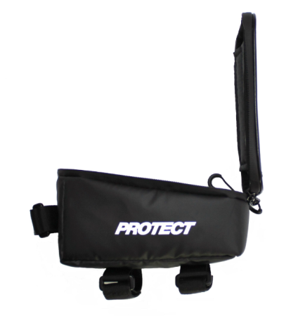 Велосумка на раму с отделением для смартфона, р-р 19х11х10 см, цвет черный, желтый PROTECT 555-543,5 фото