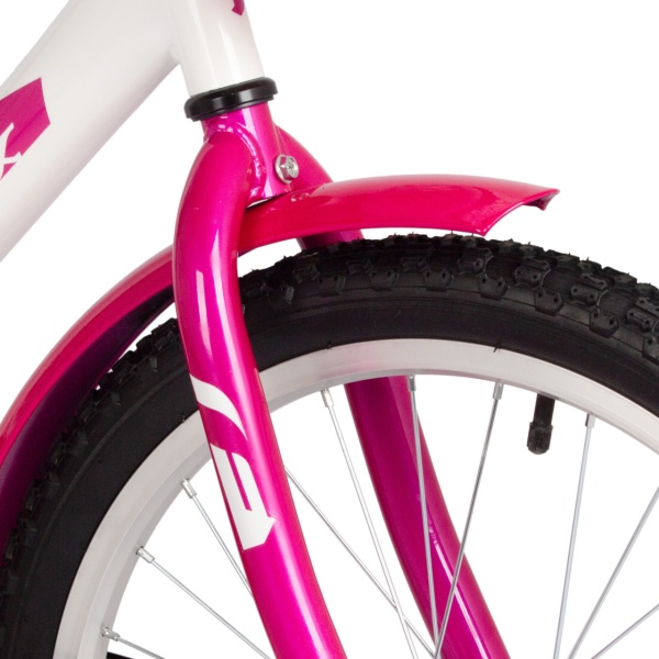 (м) Велосипед детский FOXX 20"204SIMPLE.WT5 белый, сталь, тормоз нож, крылья, багажник, защ.цепи. пе фото