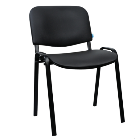 Стул для посетителей Helmi HL-F01 "Изо", каркас черный, обивка кожзам черный фото