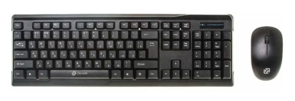 Комплект клавиатура + мышь Oklick 230M черный USB беспроводная фото