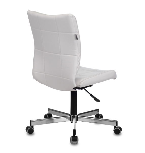 Кресло Бюрократ CH-330M белый Lincoln 100 эко.кожа крестов. металл хром CH-330M/WHITE  фото
