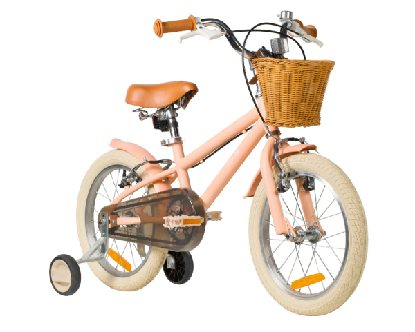 (м) Велосипед детский NOVATRACK 16"163ADELE.PH6 сталь, персиковый, полная защита цепи, ручной передн фото